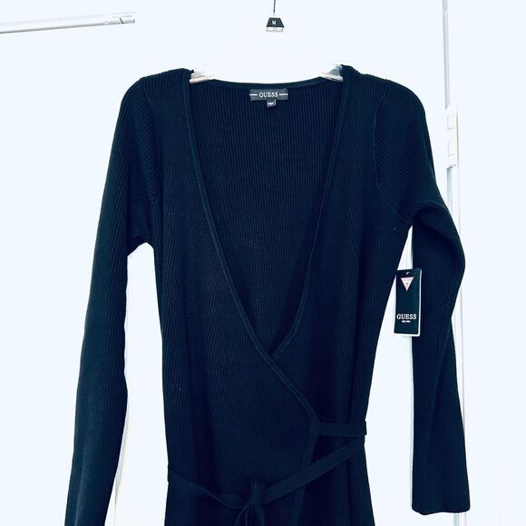 GUESS Women's Long Sleeve Everly Wrap Sweater Dress - Picture 4 of 9